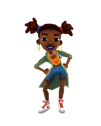 Roupas alternativas do Subway Surfers com a história da roupa real